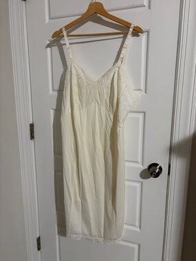 Sears Ivory Lace-Trim Slip